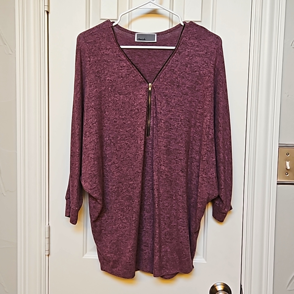 Cherish Oversized Super Soft Knit Top w/ Batwing Sleeves